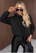 Sweatshirt z kapturem oversize Not Quite Schwarz