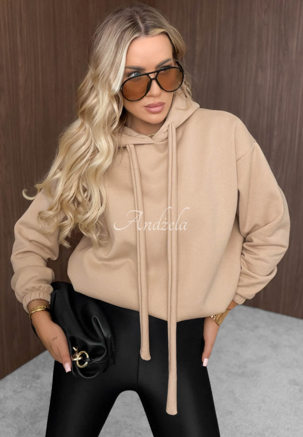 Oversize-Kapuzenpullover aus Baumwolle Not Quite Beige