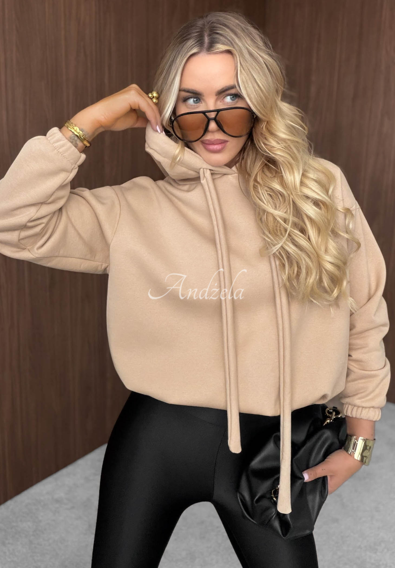 Oversize-Kapuzenpullover aus Baumwolle Not Quite Beige
