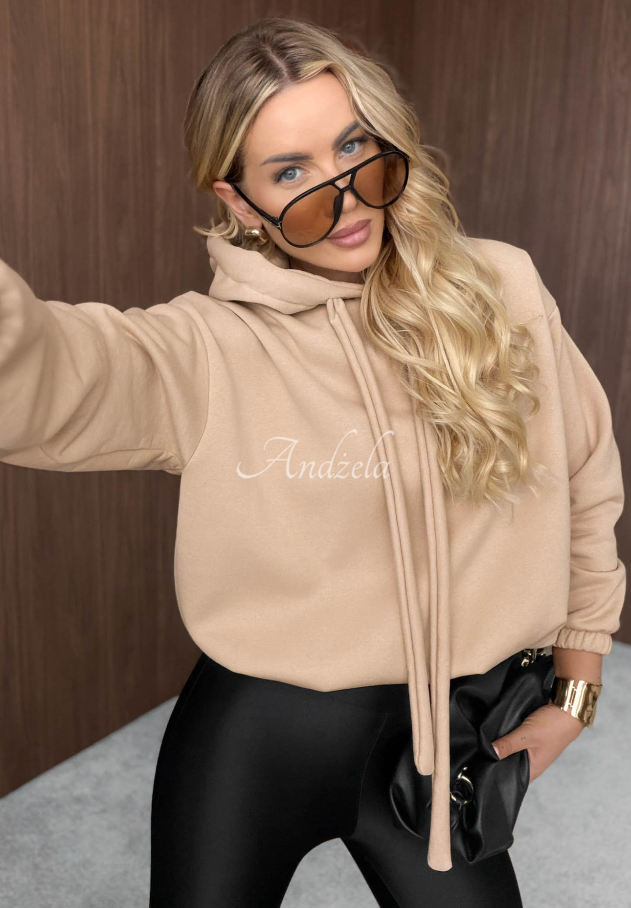 Oversize-Kapuzenpullover aus Baumwolle Not Quite Beige