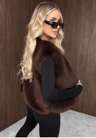 Krótka Weste futerko Cozy Fur Schokoladenbraun