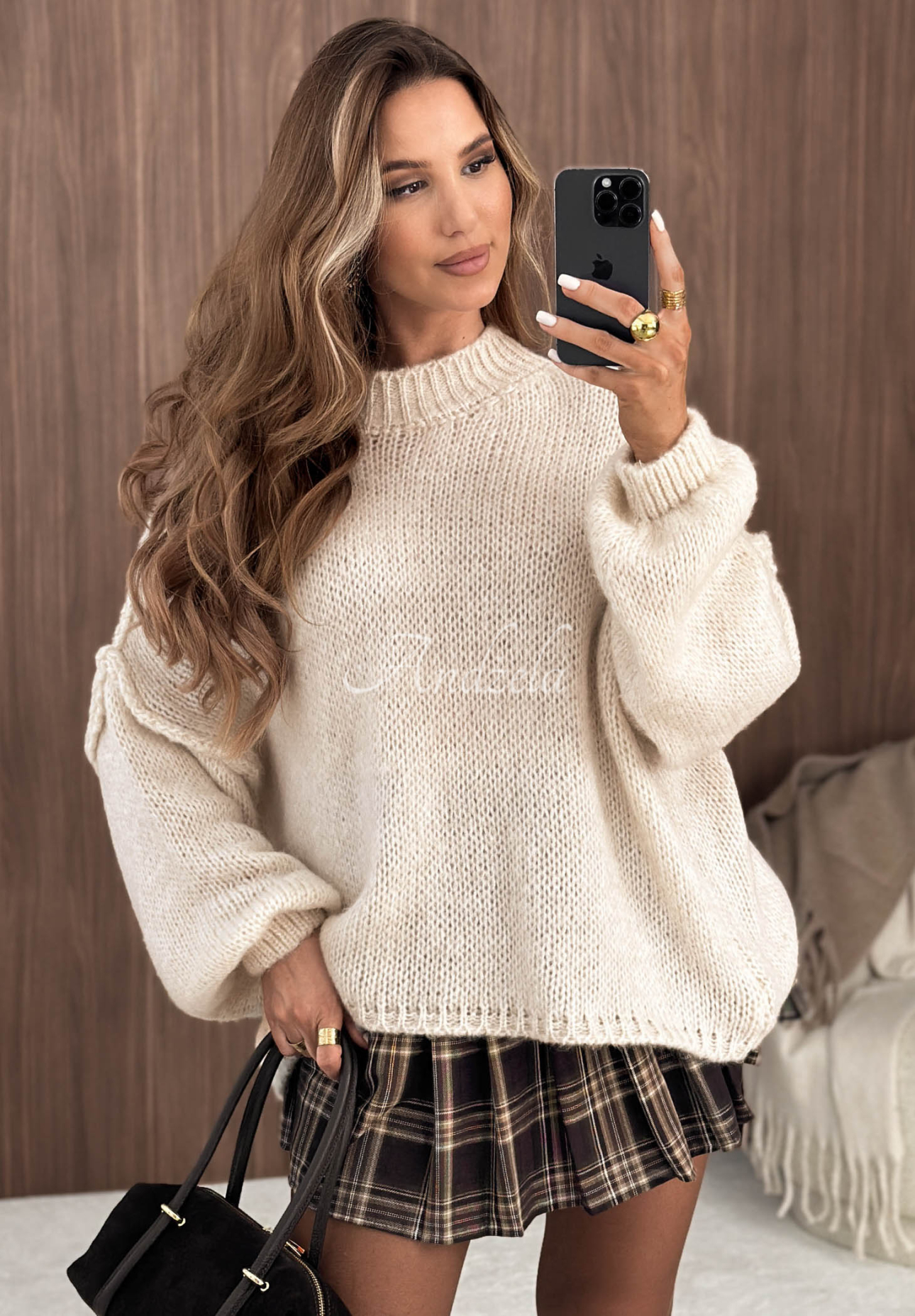 Weicher Oversize-Pullover November Mist hellbeige