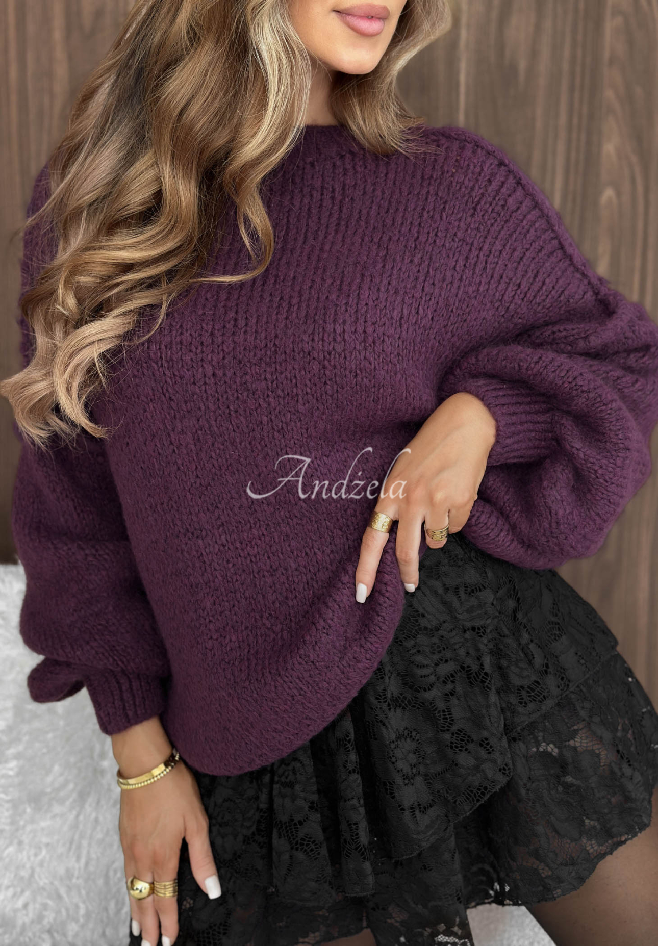 Pullover oversize Magic Hour Beerenfarben