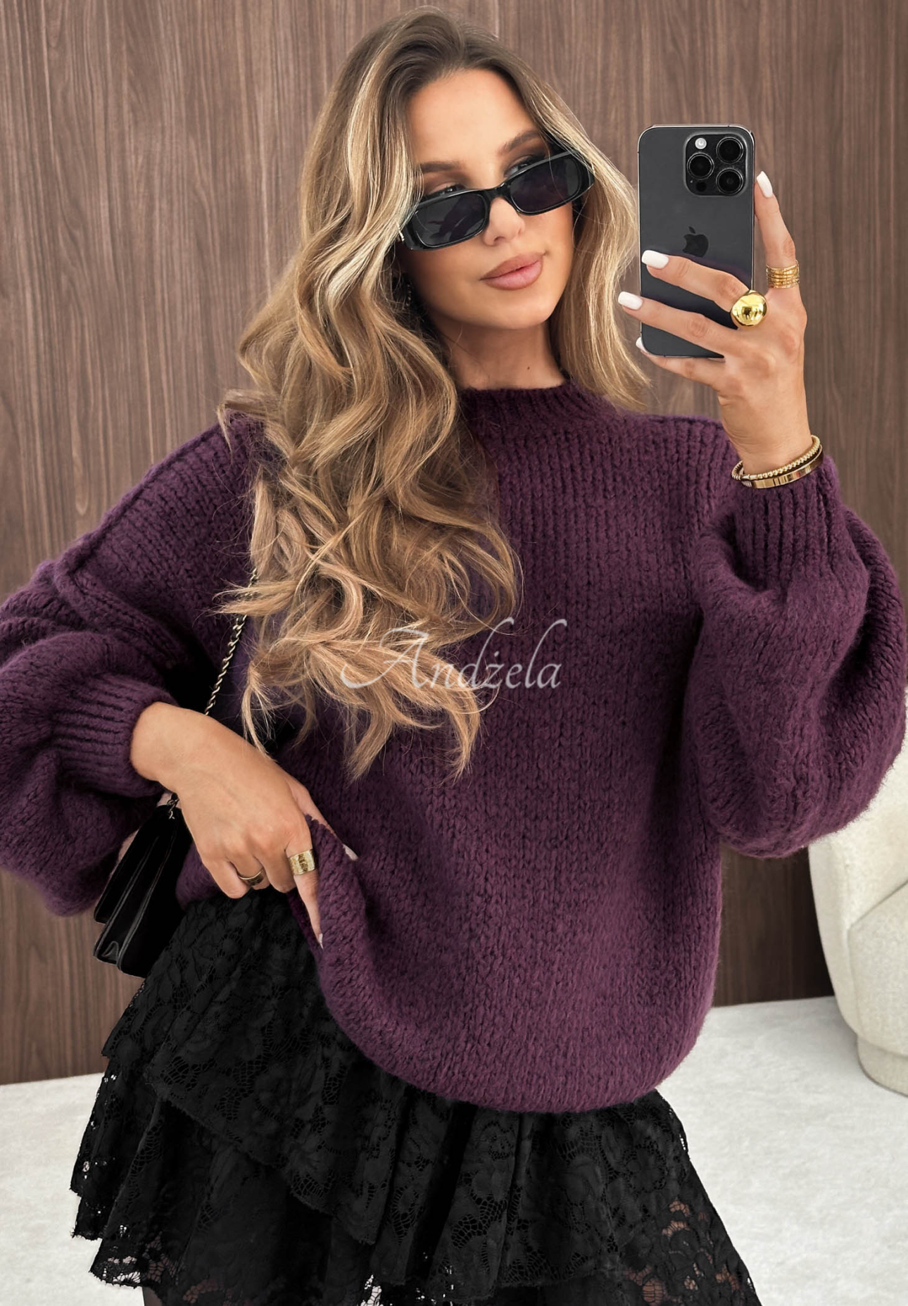 Pullover oversize Magic Hour Beerenfarben