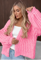 Krótki Pullover Cardigan z bufkami Frost Club Ecru