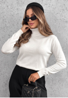 Dopasowany Pullover z golfem Early Evening Rot