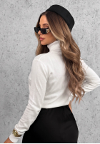 Dopasowany Pullover z golfem Early Evening Rot