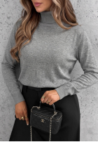 Dopasowany Pullover z golfem Early Evening Rot