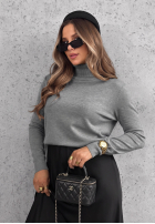 Dopasowany Pullover z golfem Early Evening Rot