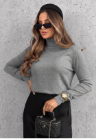 Dopasowany Pullover z golfem Early Evening Rot