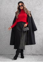 Dopasowany Pullover z golfem Early Evening Rot