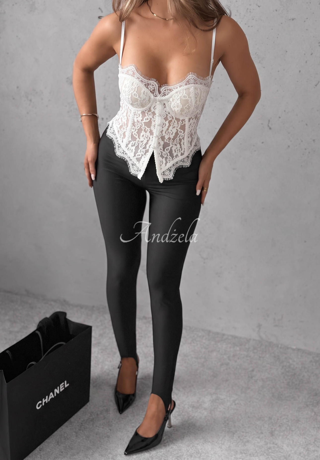Korsett-Top mit Spitze Chloe Ecru