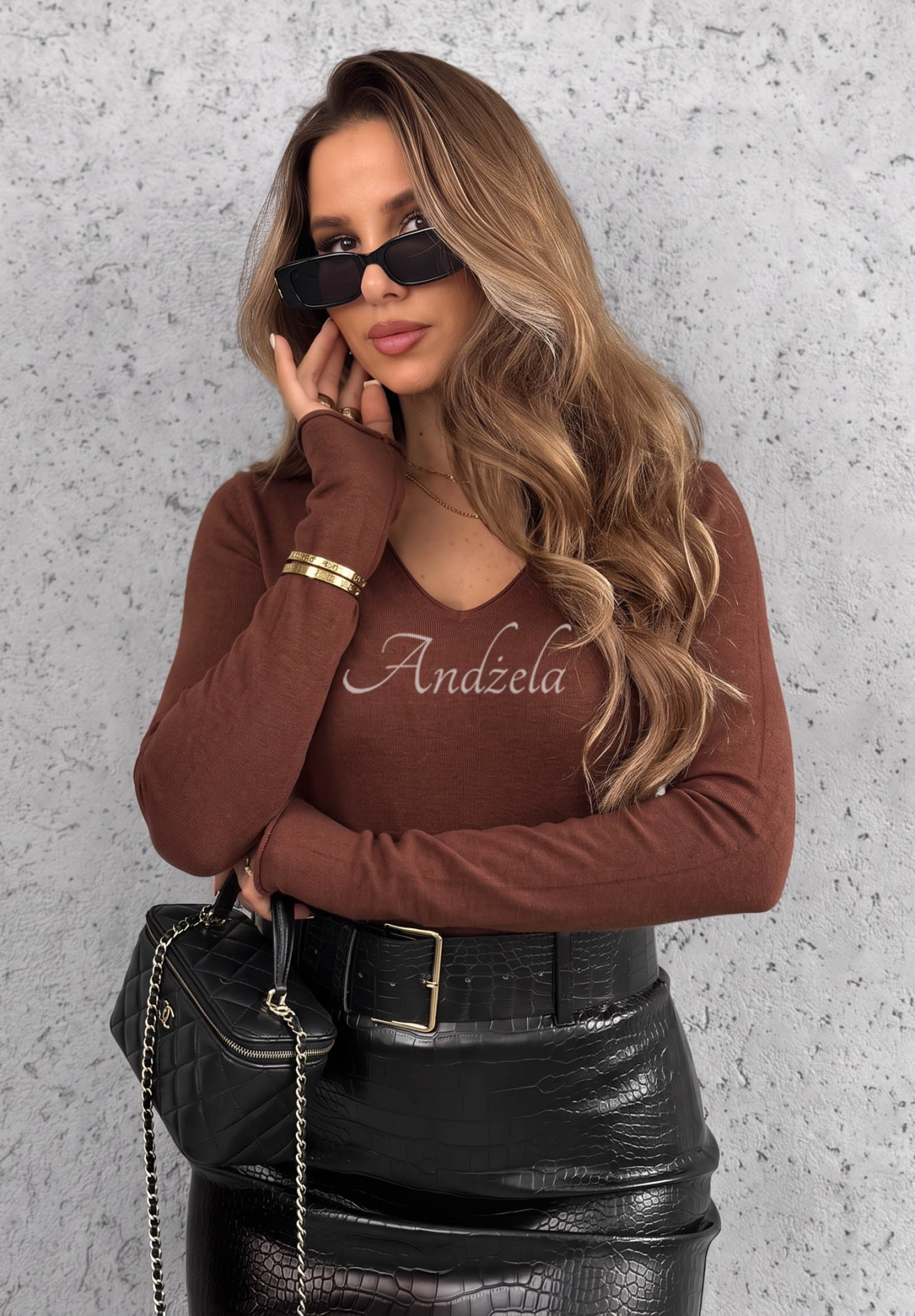 Leichter Pullover Selavi helle Schokolade