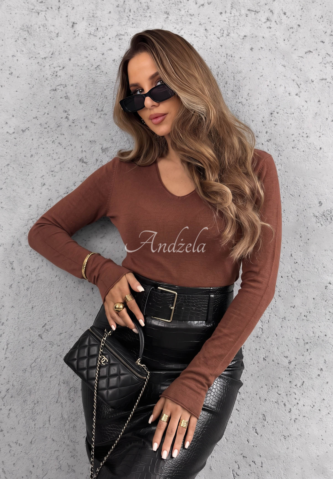 Leichter Pullover Selavi helle Schokolade