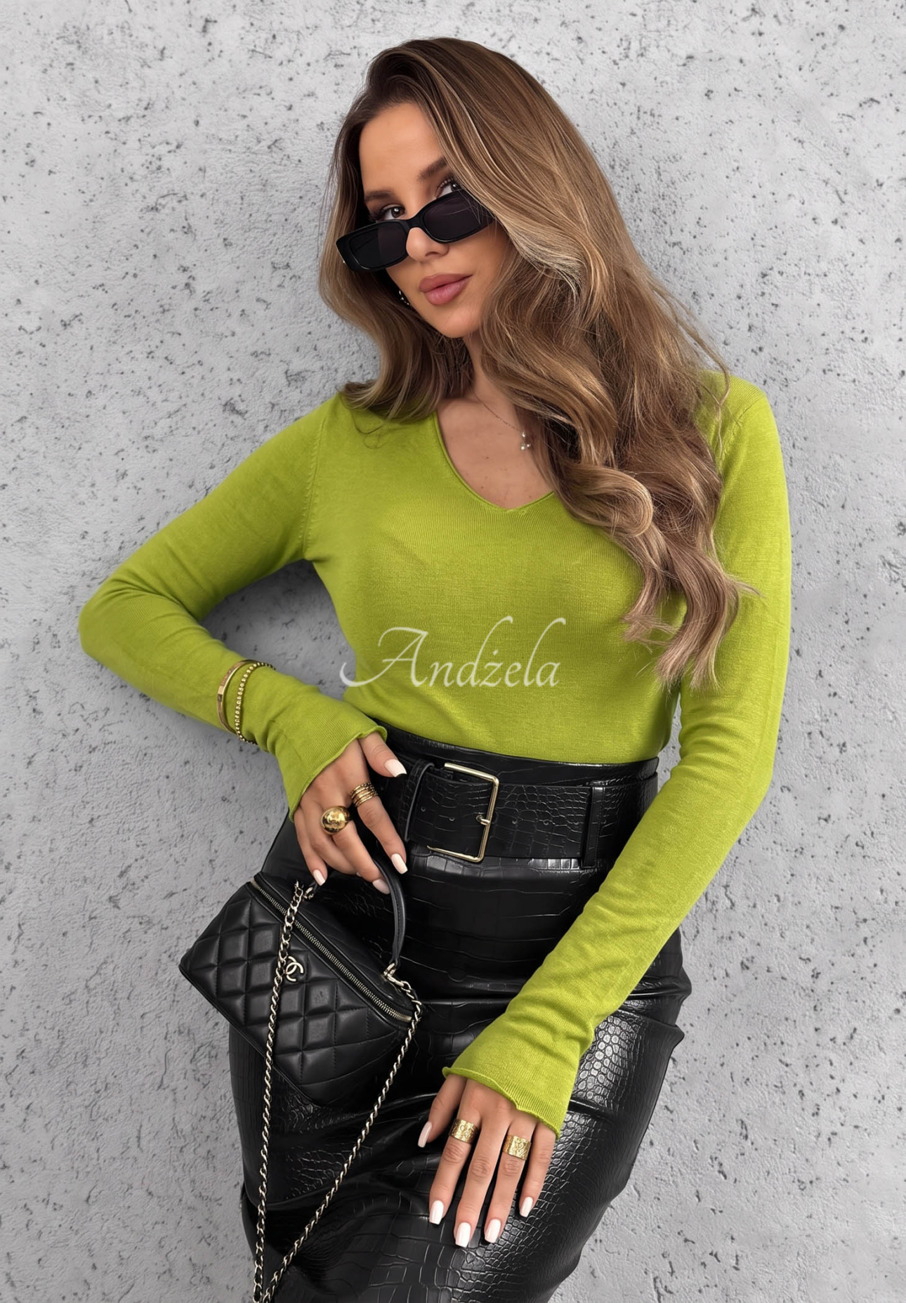 Leichter Pullover Selavi Grün awokado