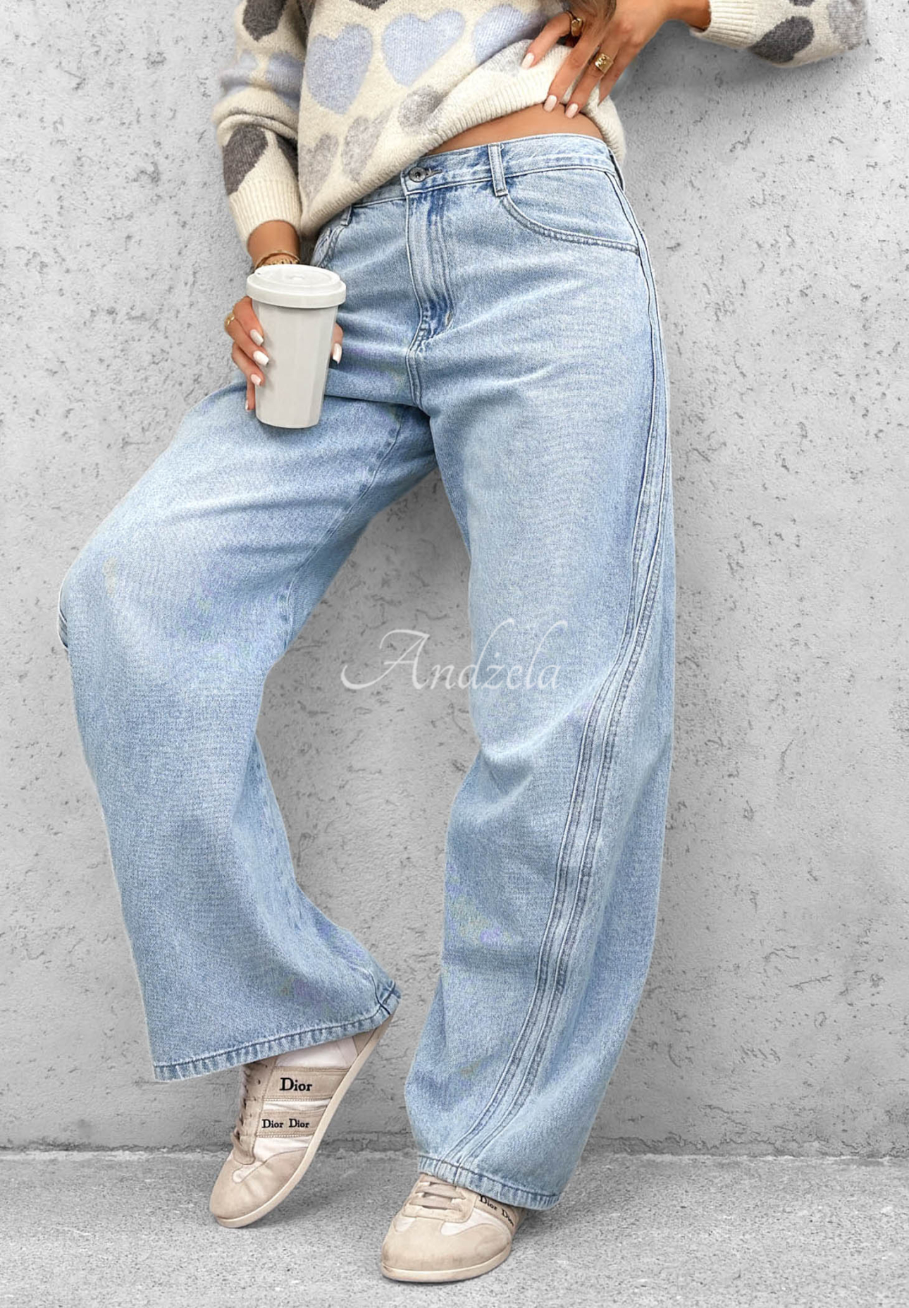 Jeanshose baggy City Walk Hellblau