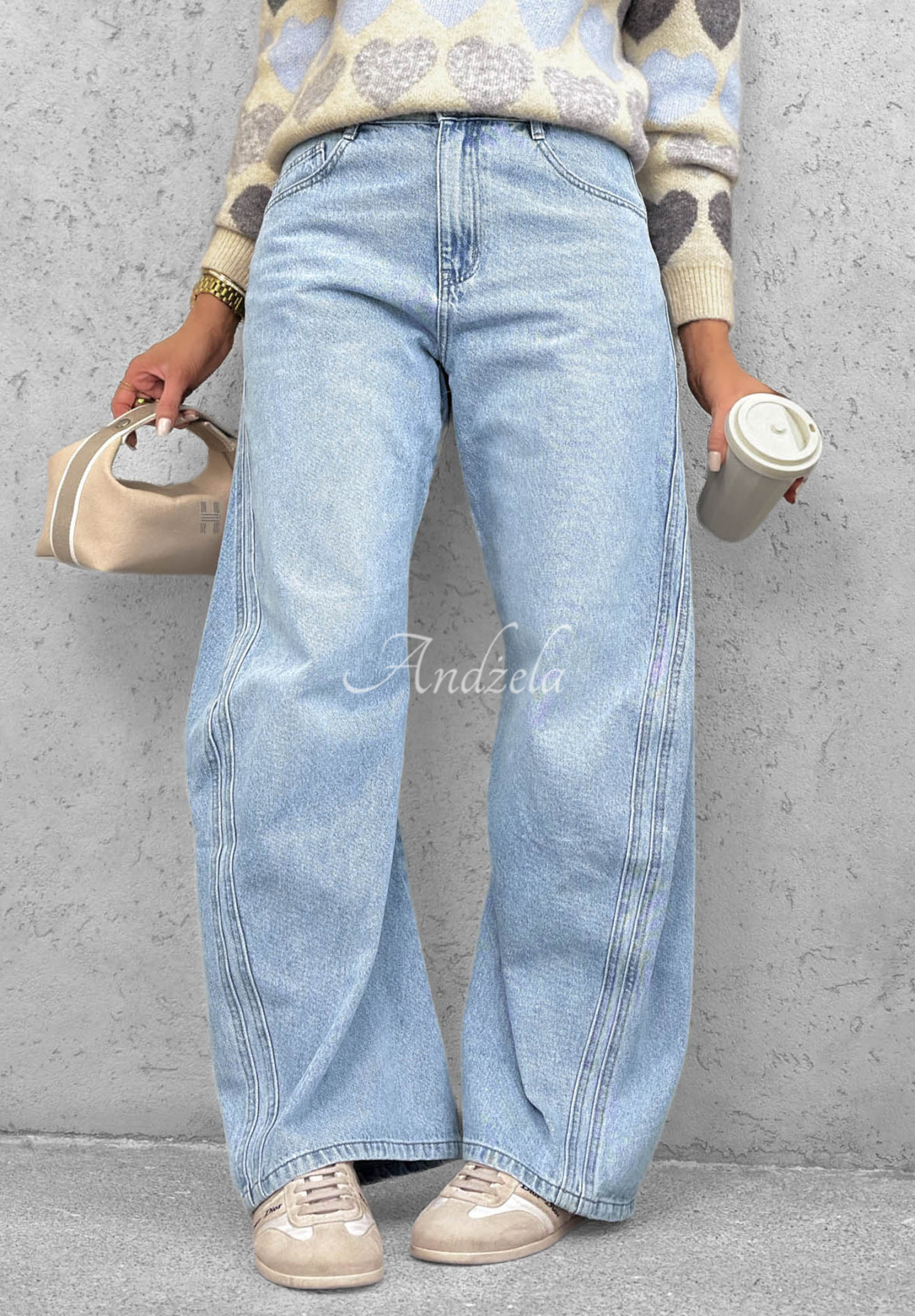 Jeanshose baggy City Walk Hellblau