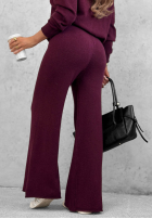 Dzianinowy Set Pullover z kołnierzem i Hose wide leg Warm Dreams Beerenfarben