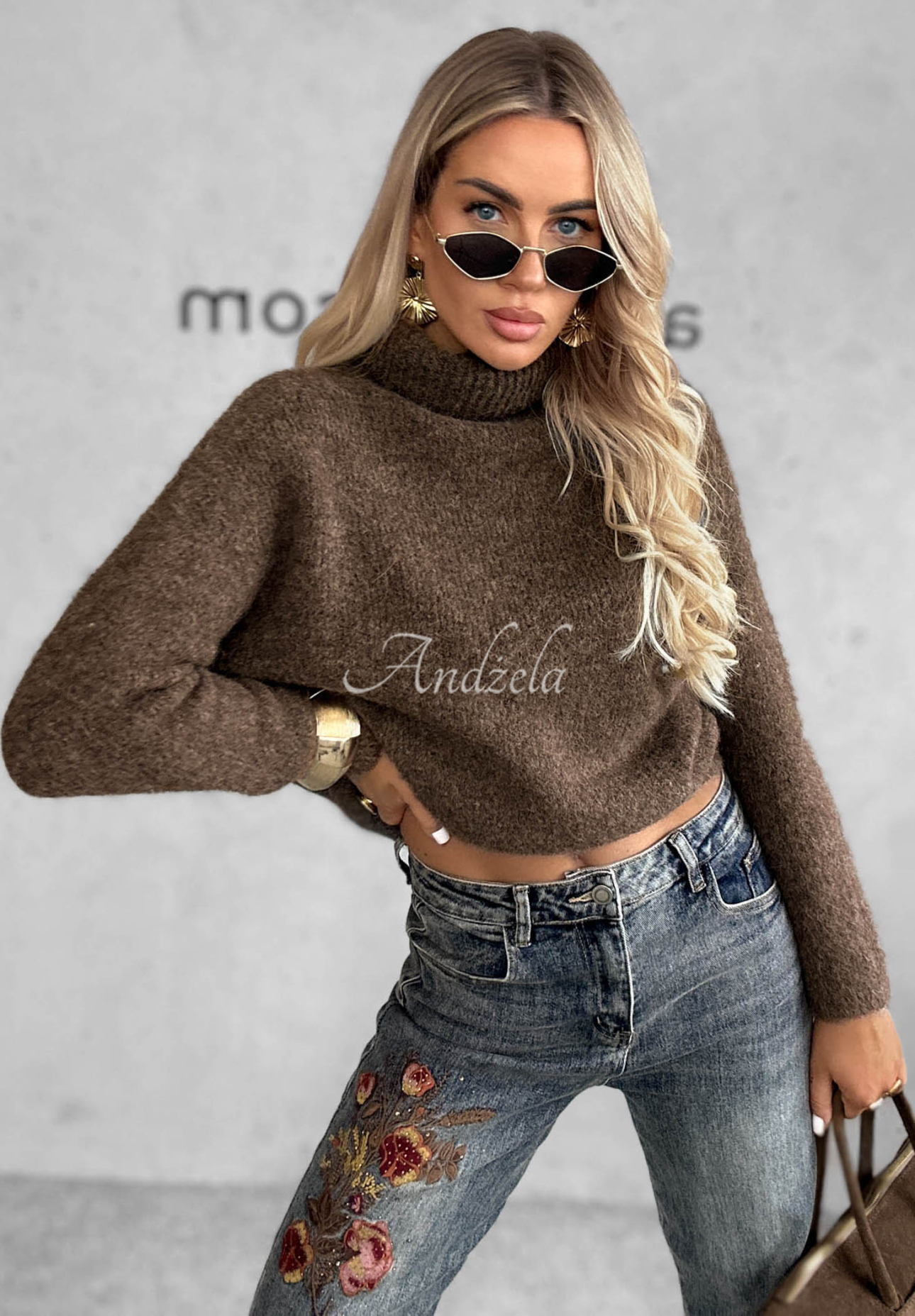 Weicher Rollkragenpullover mit Wollanteil Warm Cloud Mokkafarben