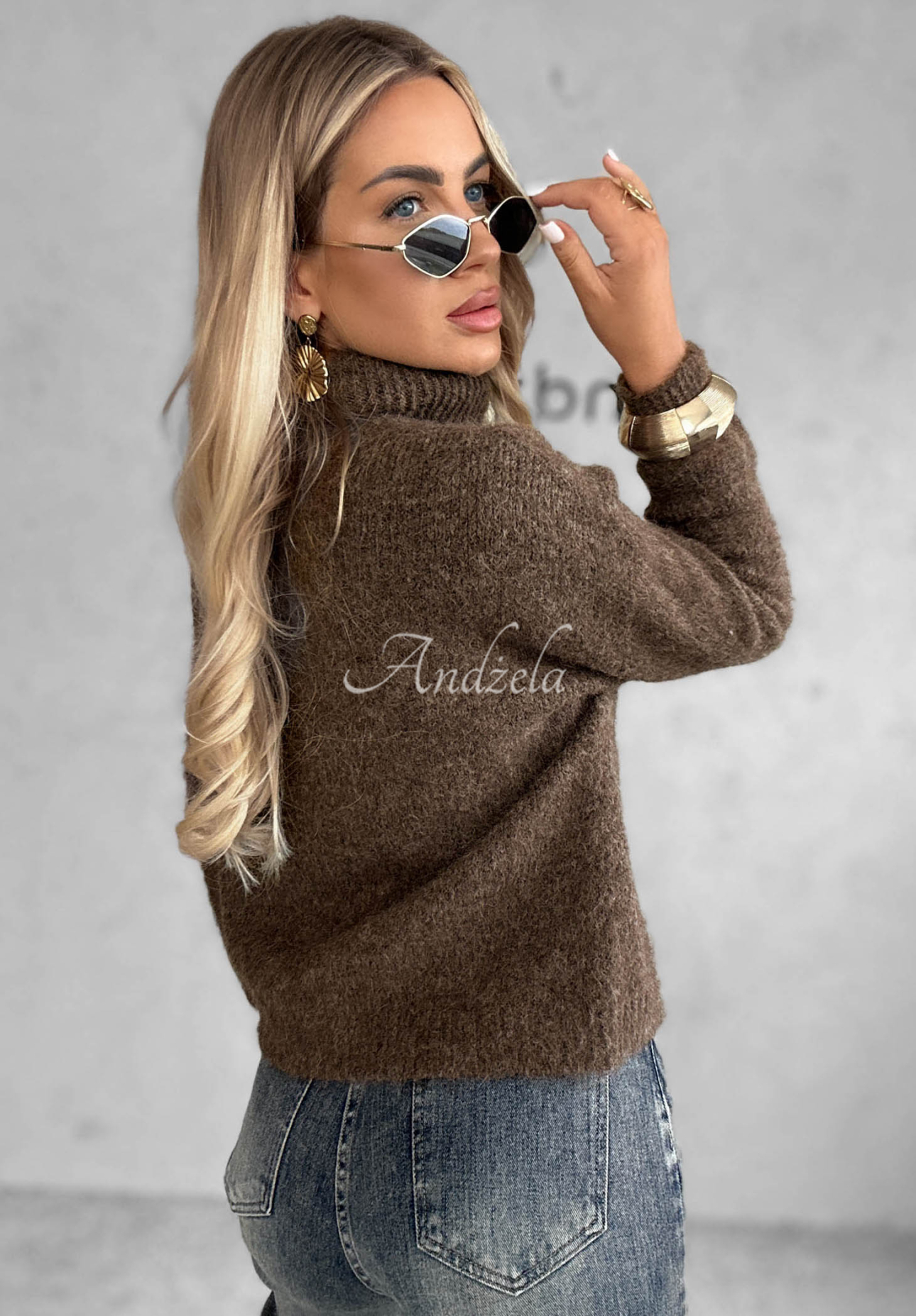 Weicher Rollkragenpullover mit Wollanteil Warm Cloud Mokkafarben