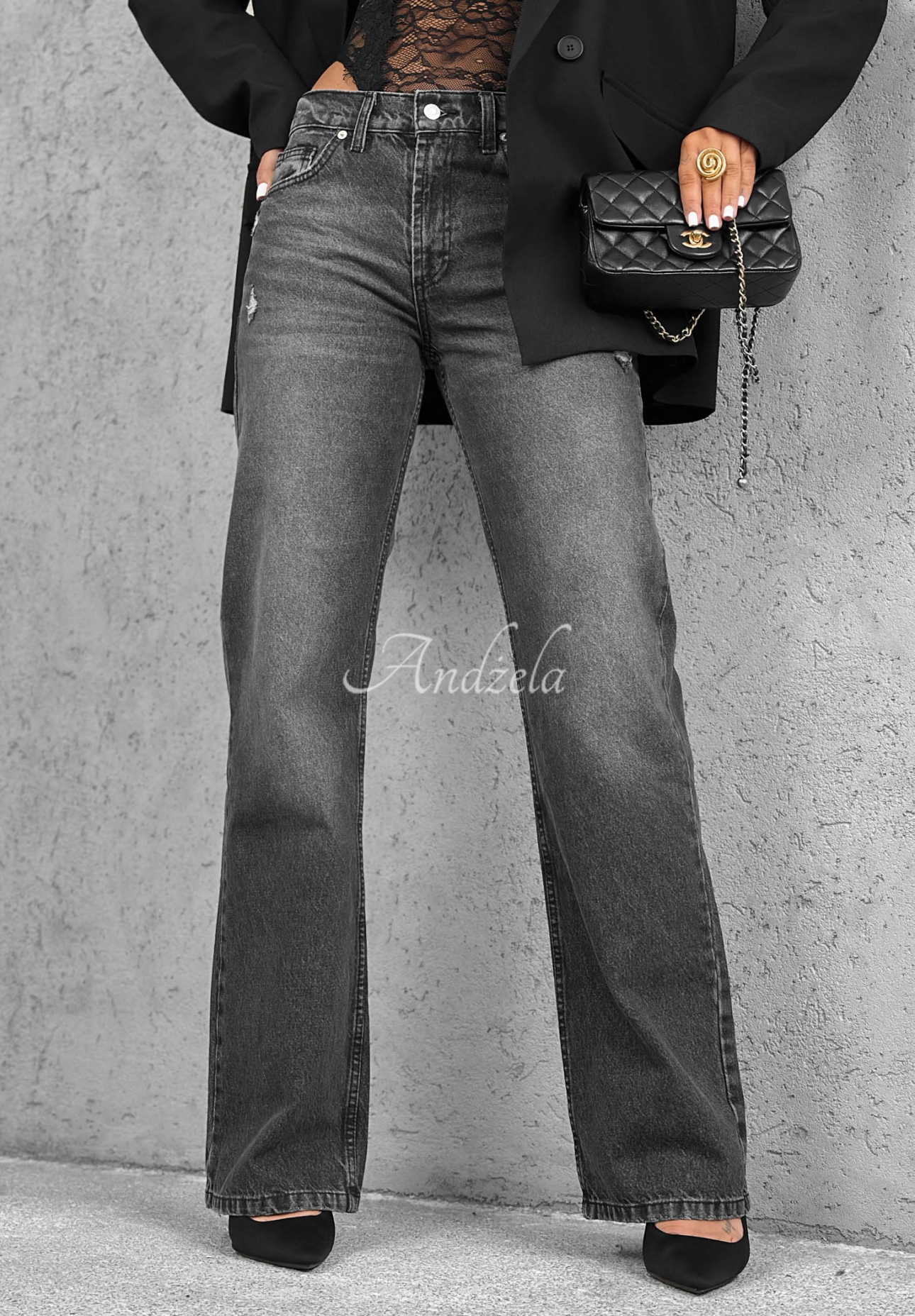 Straight-Leg Jeans Bad Influence Grau
