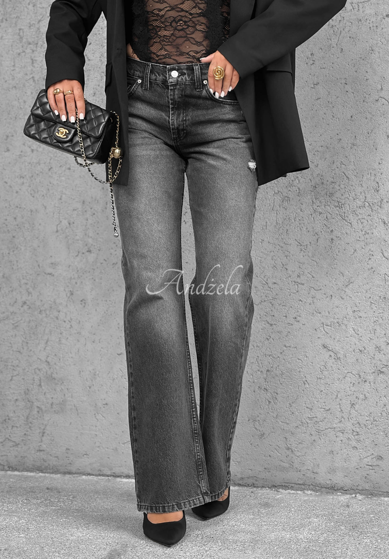 Straight-Leg Jeans Bad Influence Grau
