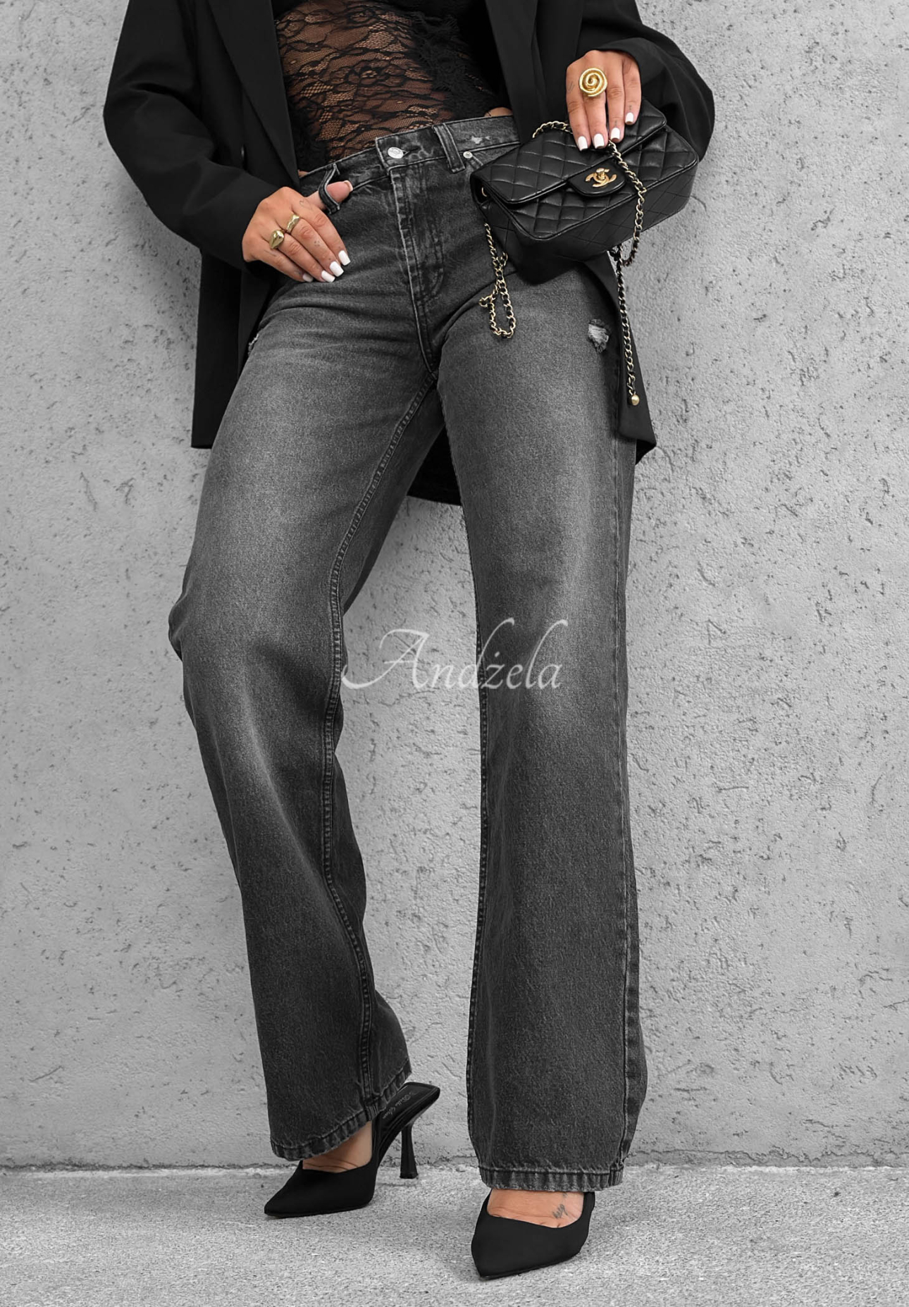 Straight-Leg Jeans Bad Influence Grau