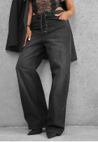 Hose Jeans baggy ze sznurowaniem Pretty Savage Grau