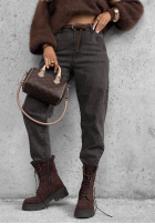 Hose Jeans z paskiem Running Late Grau