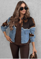 Jeans Jacke w łatki Denim Cowgirl Blau