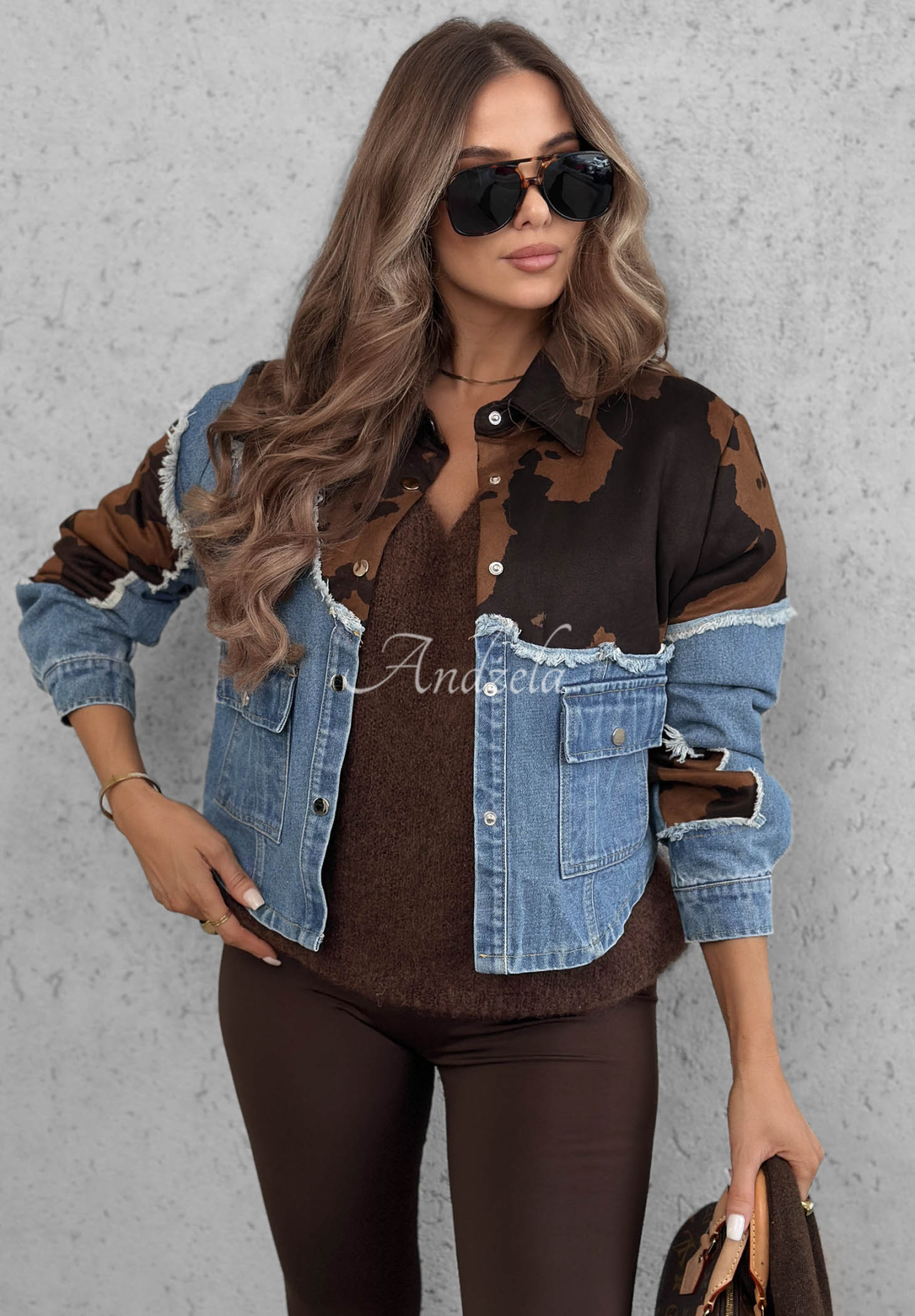 Jeansjacke mit Wildleder-Akzenten Denim Cowgirl Blau