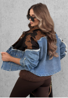 Jeans Jacke w łatki Denim Cowgirl Blau