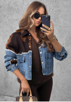 Jeans Jacke w łatki Denim Cowgirl Blau