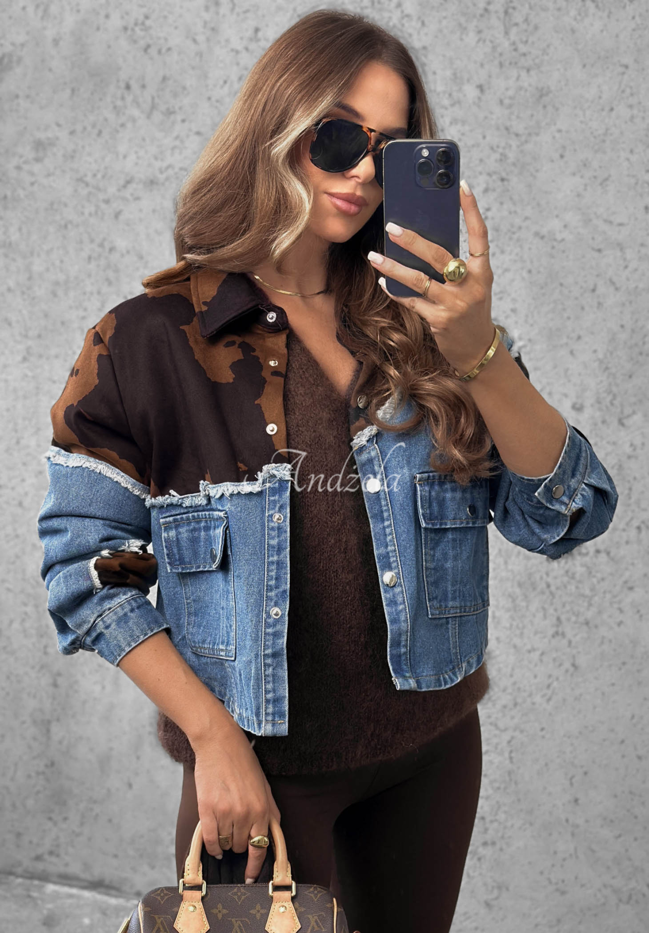 Jeansjacke mit Wildleder-Akzenten Denim Cowgirl Blau