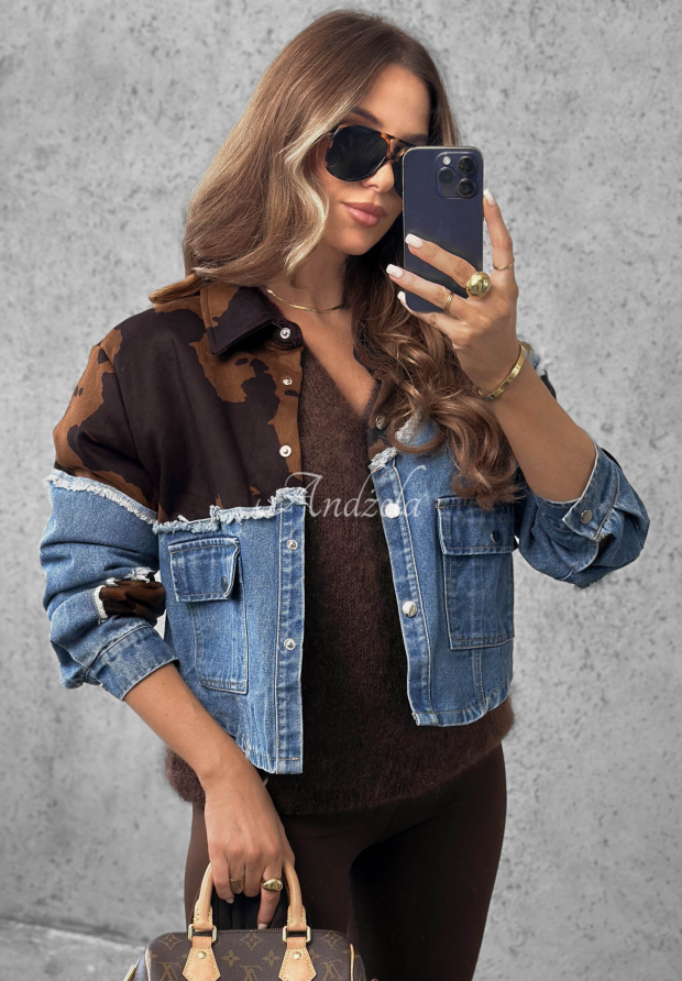 Jeansjacke mit Wildleder-Akzenten Denim Cowgirl Blau