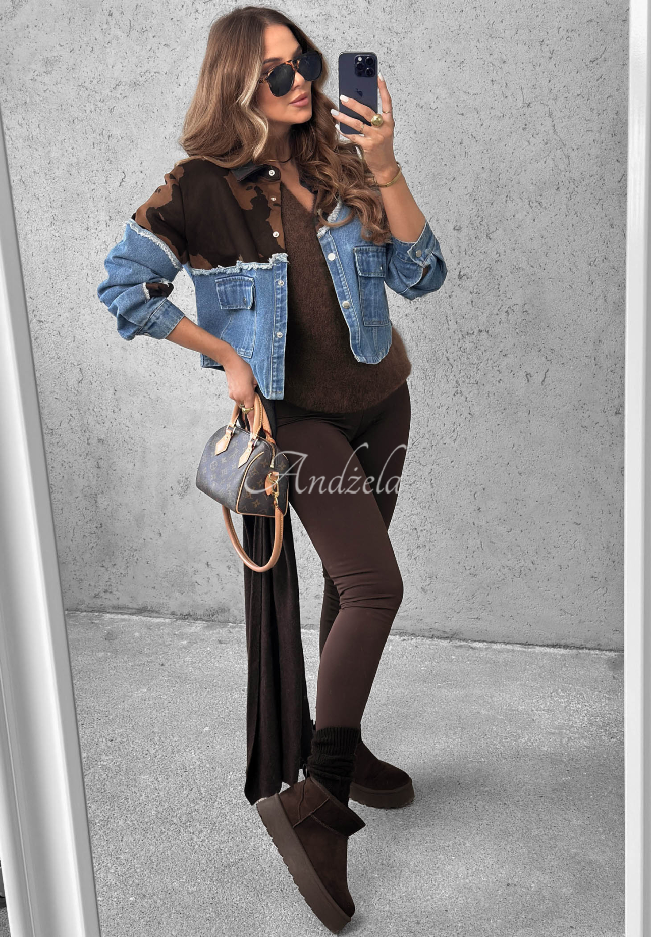 Jeansjacke mit Wildleder-Akzenten Denim Cowgirl Blau