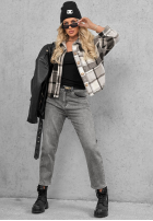 Hose Jeans mom fit Casual Autumn Grau