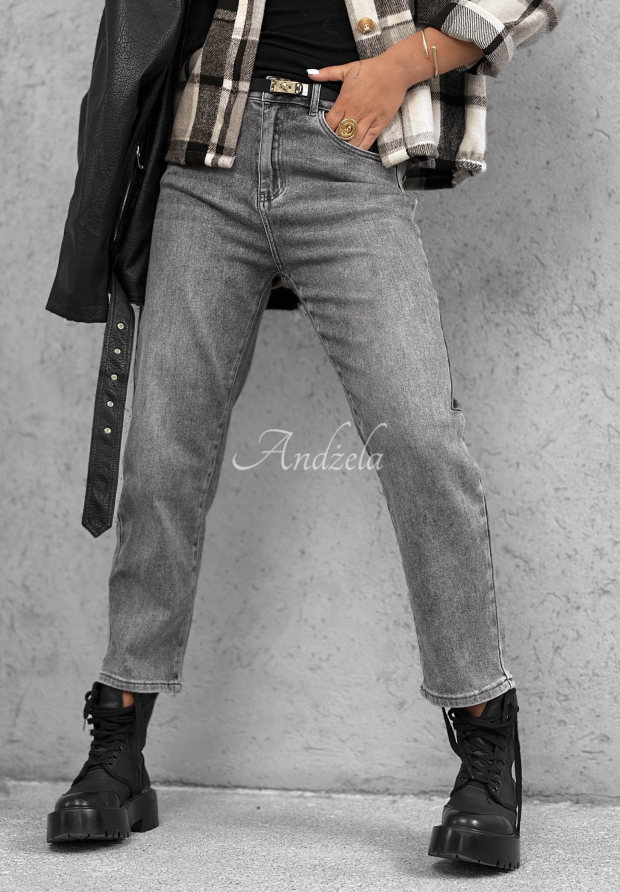 Jeanshose mom fit Quiet Days Grau