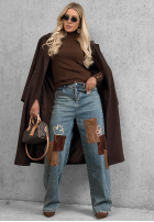Hose Jeans mom fit z naszywkami Fall Mood Blau