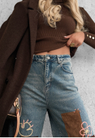 Hose Jeans mom fit z naszywkami Fall Mood Blau