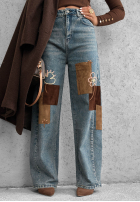 Hose Jeans mom fit z naszywkami Fall Mood Blau