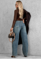 Hose Jeans mom fit z naszywkami Fall Mood Blau