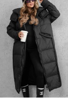 Długa puchowa Jacke z kapturem Want Winter Schwarz
