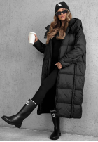 Długa puchowa Jacke z kapturem Want Winter Schwarz
