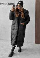 Długa puchowa Jacke z kapturem Want Winter Schwarz