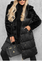 Długa pikowana Jacke z misiem Out Today Schwarz