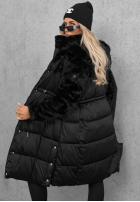 Długa pikowana Jacke z misiem Out Today Schwarz
