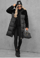 Długa pikowana Jacke z misiem Out Today Schwarz
