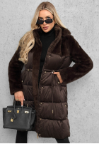 Długa pikowana Jacke z misiem Out Today Schwarz