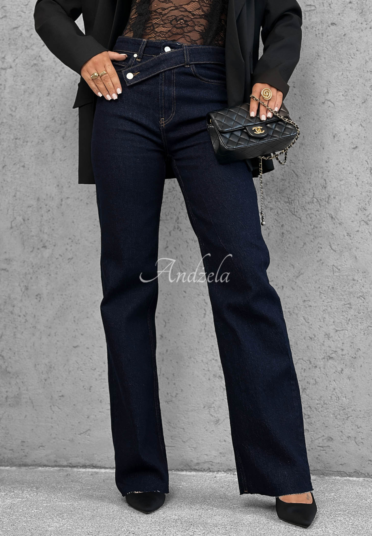 Jeanshose straight Bad Babe Dunkelblau